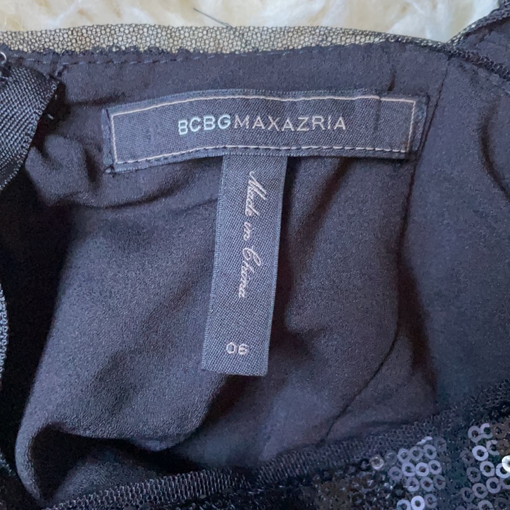 BCBG Max Azaria Black Sequin Party Holiday Dress Sz 6 - Picture 7 of 7